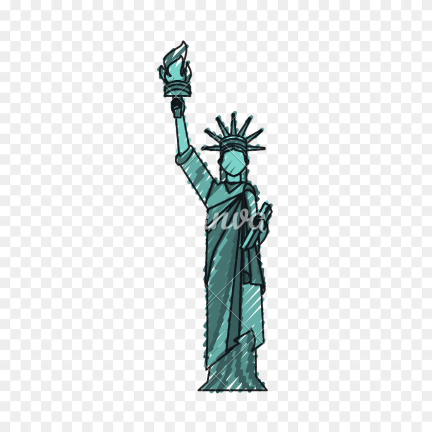 800x800 Statue Of Liberty Cartoon - Statue Of Liberty Clipart