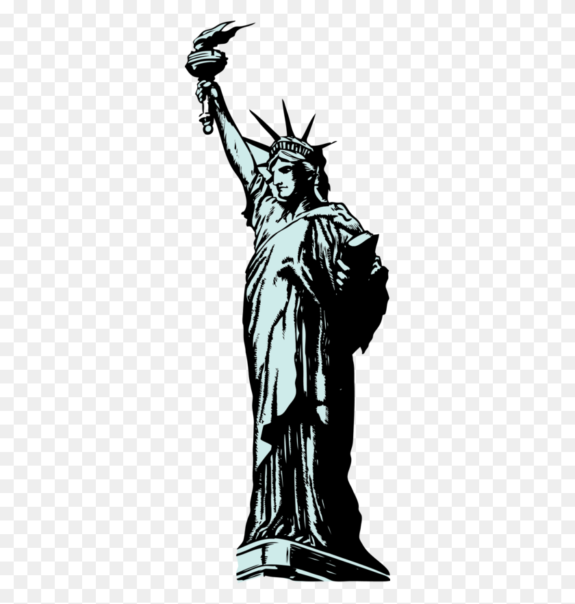 300x822 Статуя Свободы, Черно-Белый Клипарт - Статуя Свободы, Черно-Белый Клипарт