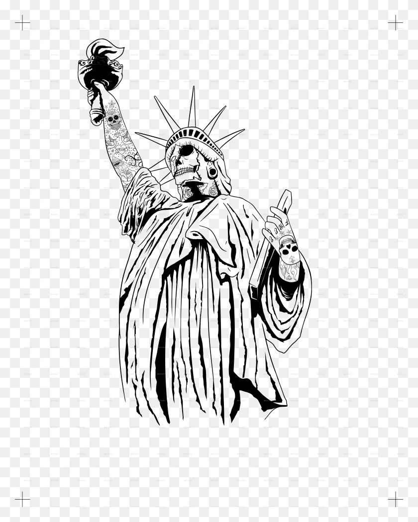 4370x5551 Статуя Свободы Клипарт Простой - Статуя Свободы Png