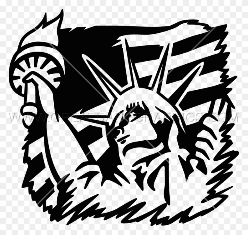825x780 Statue Of Liberty Clipart Simplified - Statue Of Liberty Black And White Clipart