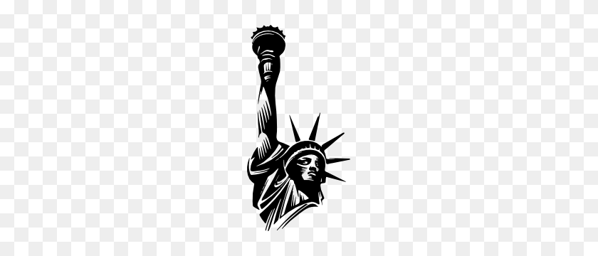 300x300 Statue Of Liberty Close Up Sticker - Statue Of Liberty Clipart Black And White