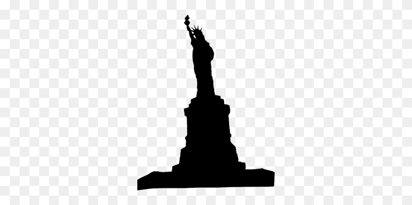280x359 Statue Of Liberty Enligtening Silhouette, Clip Art, Silhouette - Statue Of Liberty Black And White Clipart