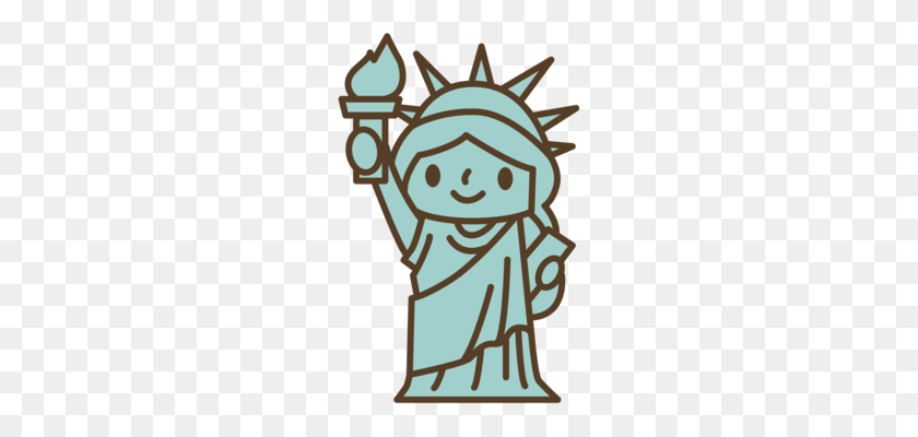 224x340 Statue Of Liberty Monument Drawing New York City - Mount Rushmore Clipart