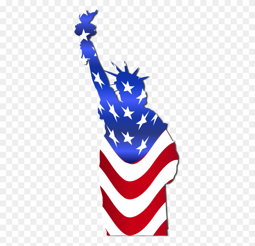 349x750 Statue Of Liberty Monument Flag Of The United States Computer - Greek Flag Clipart