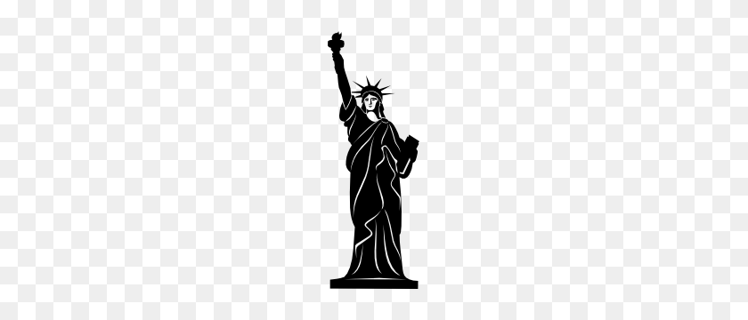 300x300 Statue Of Liberty Patriotic Sticker - Statue Of Liberty Clipart Black And White