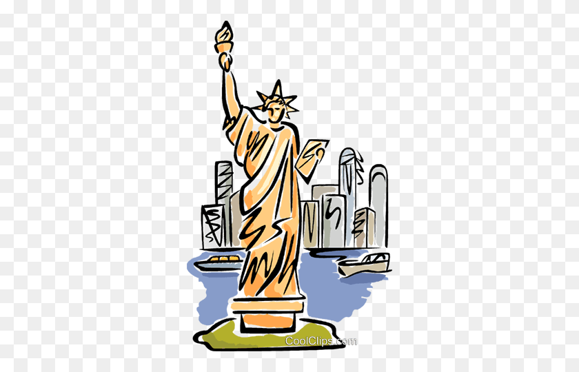 298x480 Statue Of Liberty Royalty Free Vector Clip Art Illustration - Policy Clipart