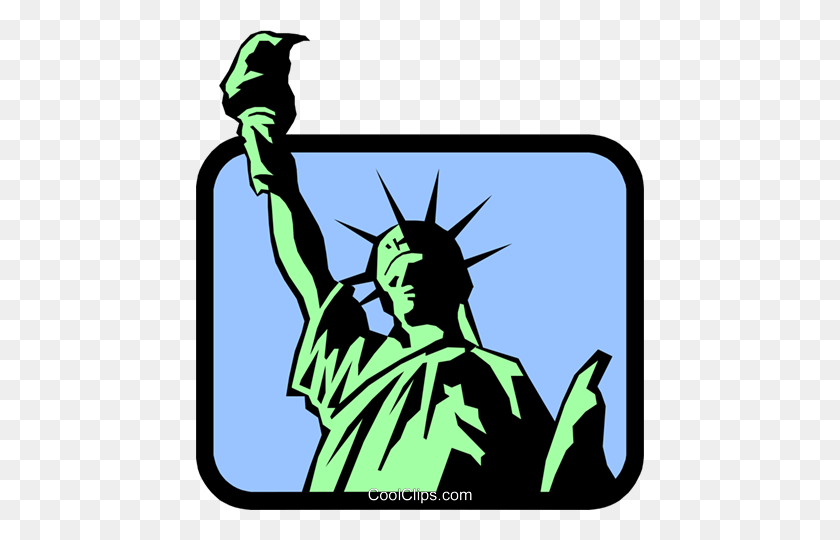 448x480 Statue Of Liberty Royalty Free Vector Clip Art Illustration - Statue Of Liberty Clipart