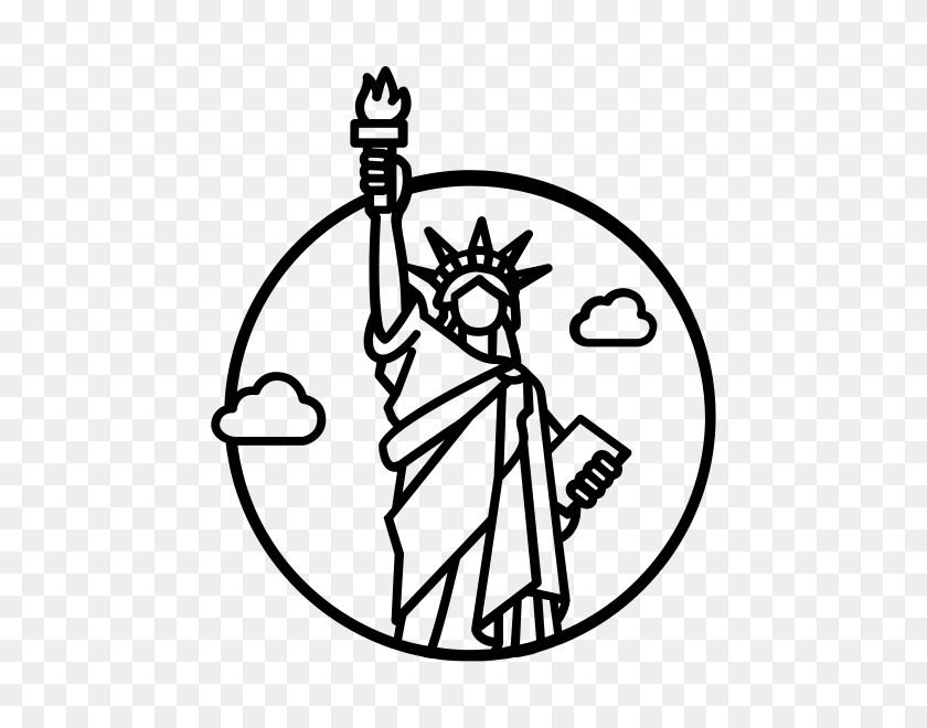 600x600 Statue Of Liberty Rubber Stamp Stampmore - Statue Of Liberty Clipart Free