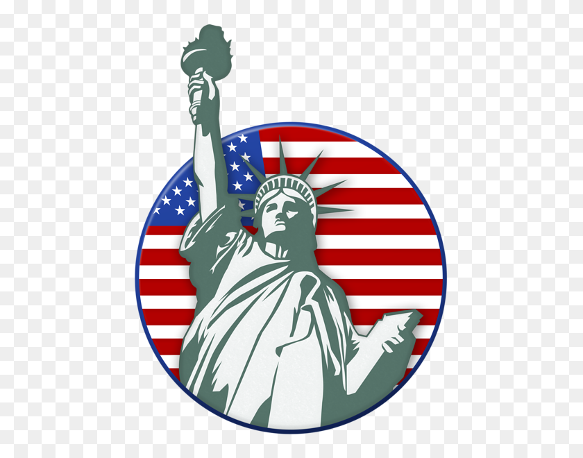 458x600 Estatua De La Libertad Usa Sello Png Clipart Gallery - Sticker Clipart