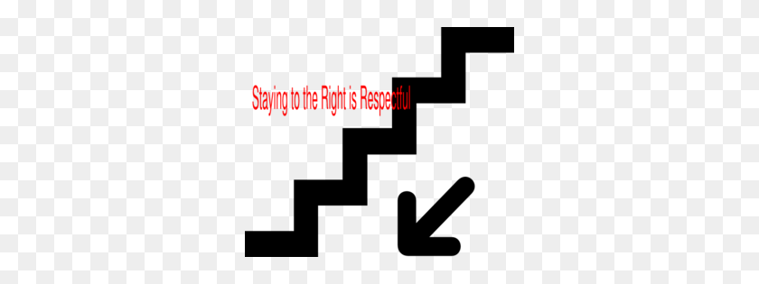 298x255 Stay To The Right Stairs Clip Art - Be Respectful Clipart