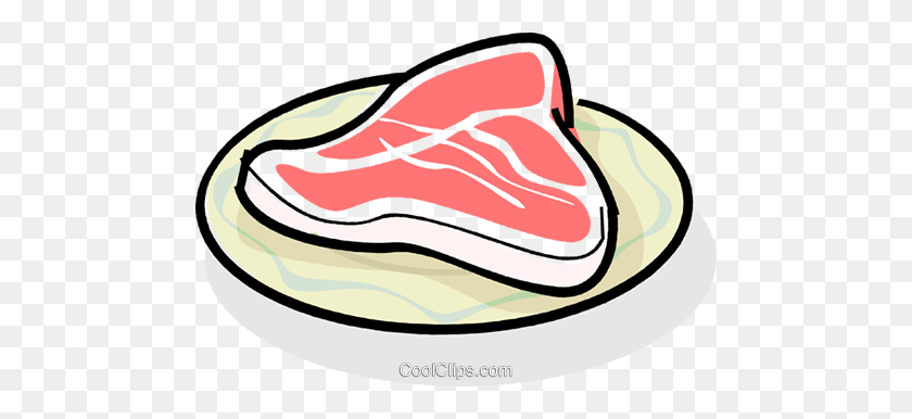 480x326 Steak On A Plate Royalty Free Vector Clip Art Illustration - Plate Clipart
