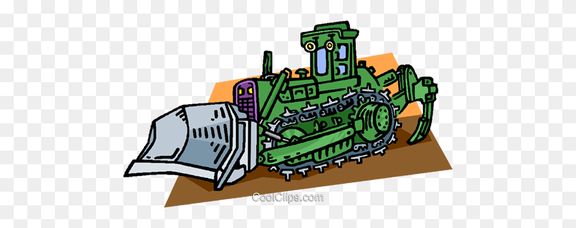 480x273 Steam Shovel With Trench Digger Royalty Free Vector Clip Art - Plow Clipart