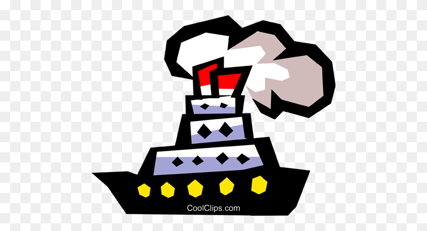 480x395 Steamboat Royalty Free Vector Clipart Ilustración - Steamboat Clipart