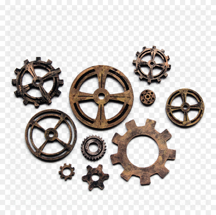 1000x1000 Steampunk Cogs And Gears - Steampunk Gears PNG