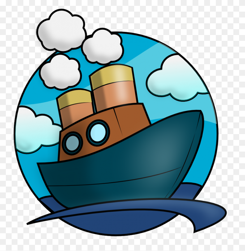 833x856 Steamship Boats On Water Clipart - Houseboat Clipart
