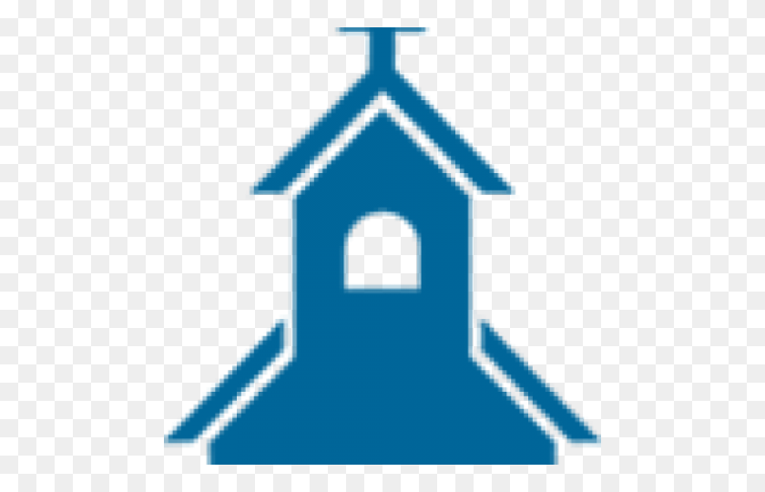 640x480 Голубая Церковь Steeple - Клипарт Церков Steeple