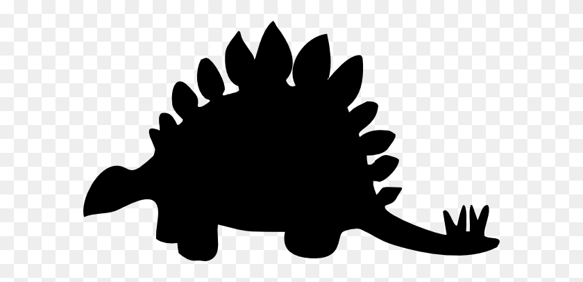 600x346 Стегозавр Черно-Белый Клипарт - Черно-Белый Клипарт Динозавров