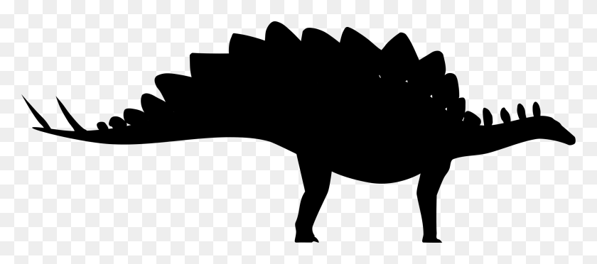 2243x898 Silueta De Stegosaurus - Stegosaurus Png