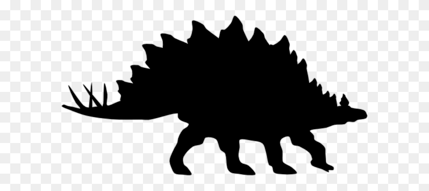 600x314 Stegosaurus Silhouette Clip Art - T Rex Clipart Black And White