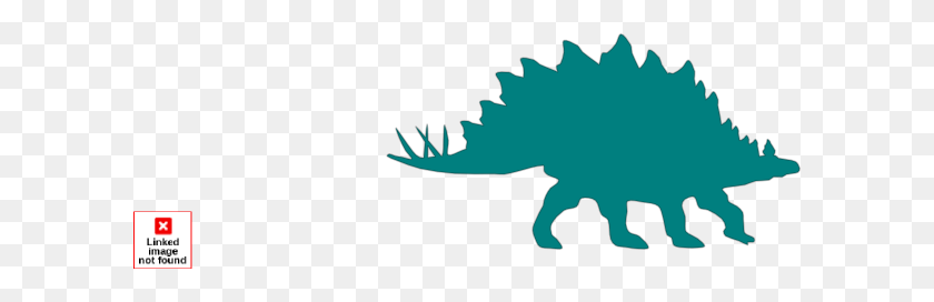 600x212 Stegosaurus Silhouette Clipart - Pterodactyl Clipart