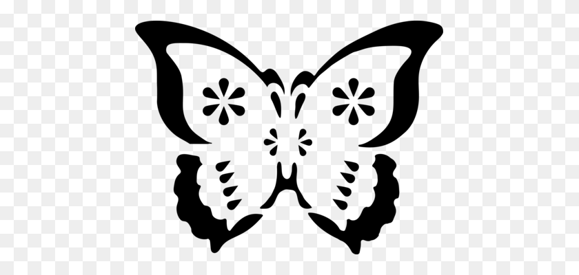 447x340 Stencil Craft Air Brushes Logo Art - Butterfly Body Clipart