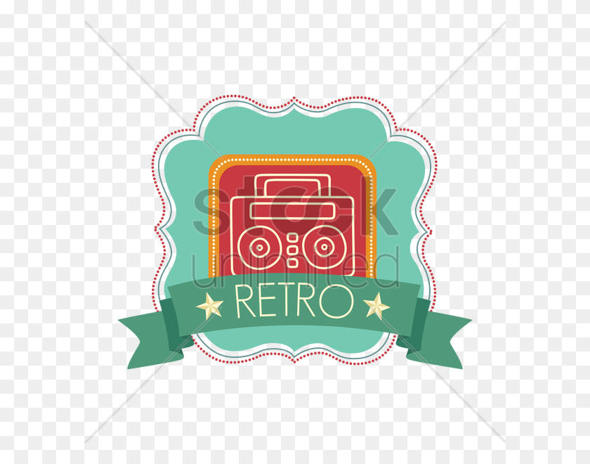 600x600 Stereo Retro Banner Vector Image - Banner Vector PNG