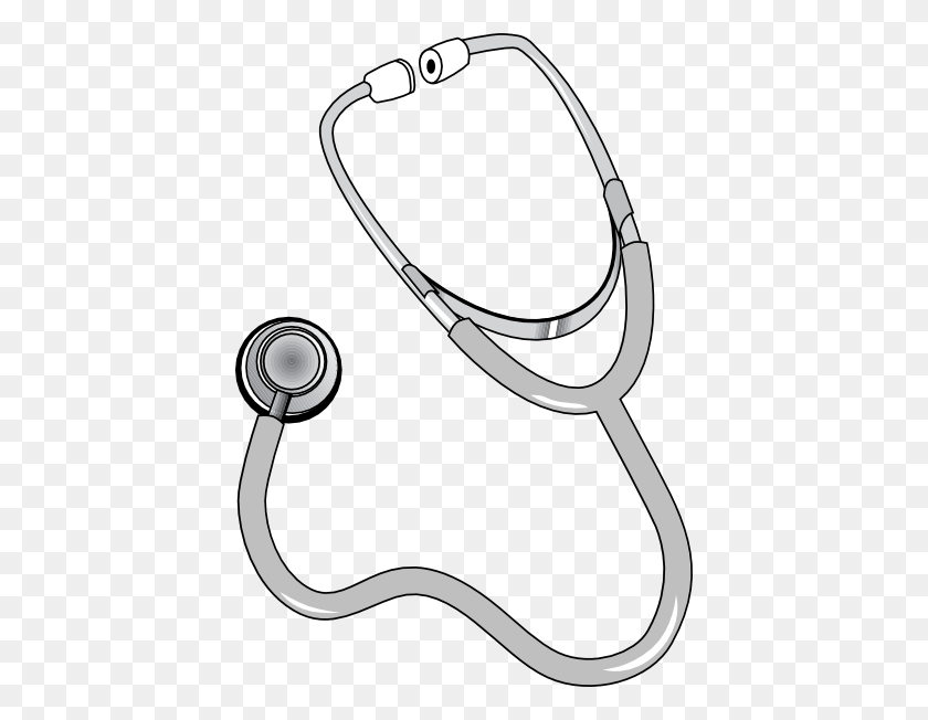 414x592 Stethescope Clip Art - Stethoscope Clipart Black And White