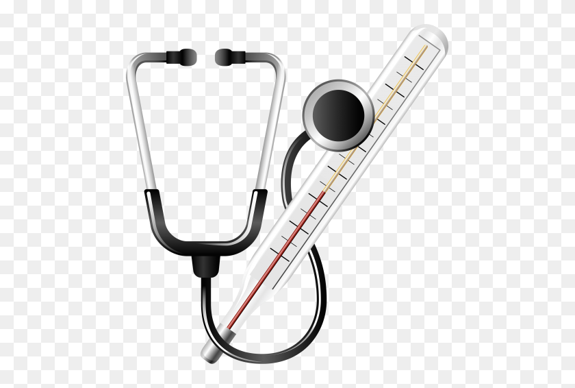 481x506 Stethoscope And Medical Thermometer Png - Stethoscope Pictures Free Clip Art