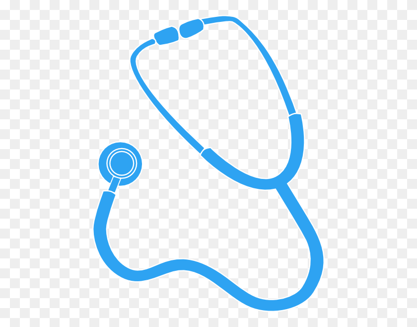 468x598 Stethoscope Blue Whiteoutline Clip Art - Stethoscope Pictures Free Clip Art