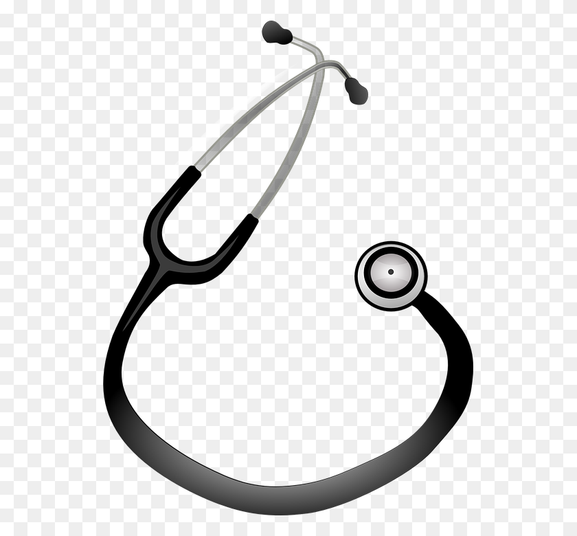 539x720 Stethoscope Clipart - School Nurse Clipart Black And White
