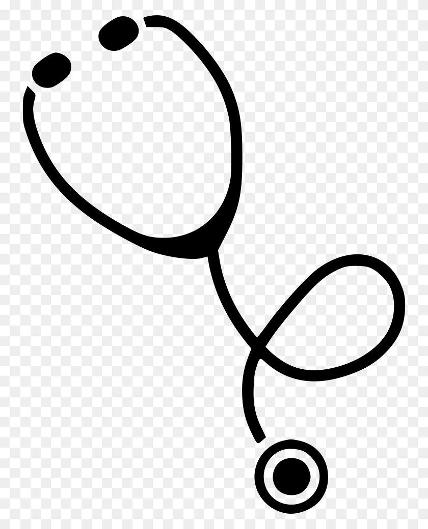 752x980 Stethoscope Clipart Clipart Capricious - Stethoscope Clipart Black And White