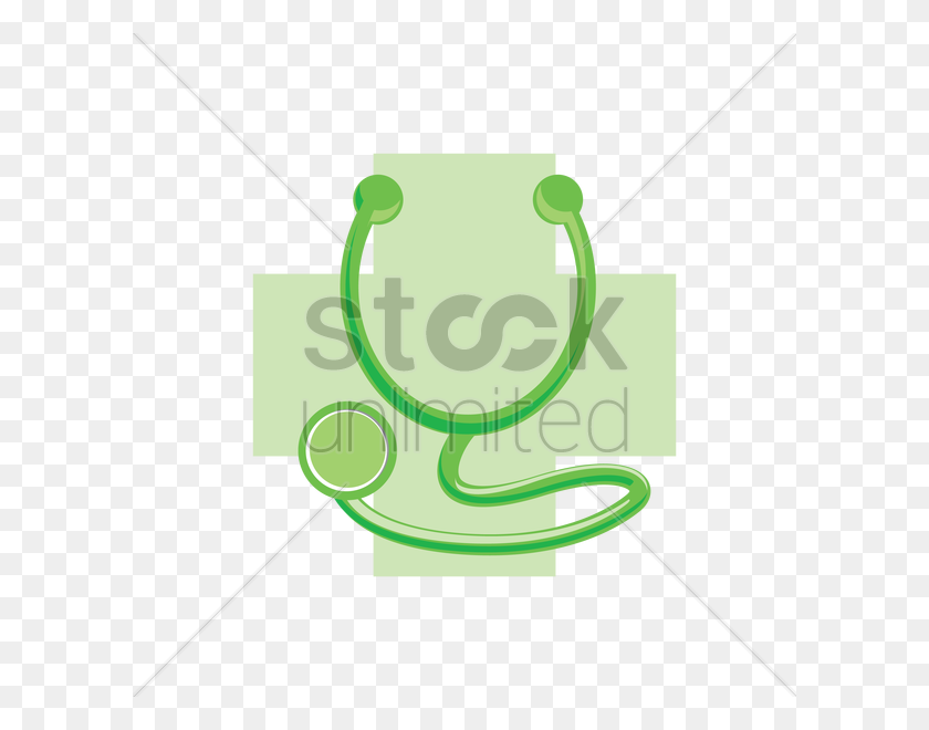 600x600 Stethoscope On A Cross Vector Image - Stethoscope Clipart Transparent