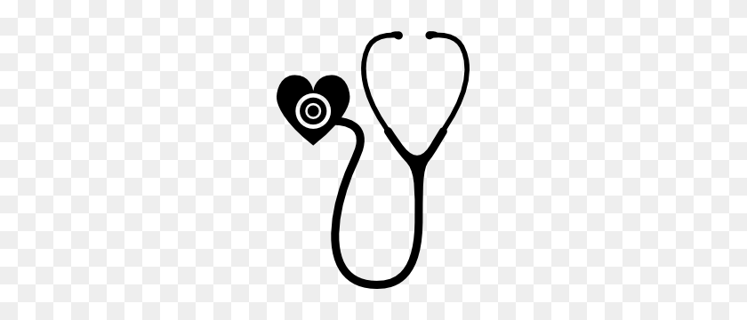 300x300 Stethoscope With Heart Sticker - Stethoscope Heart Clipart