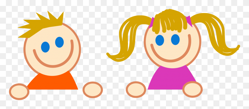 2338x929 Stick Figure Children Icons Png - Children PNG