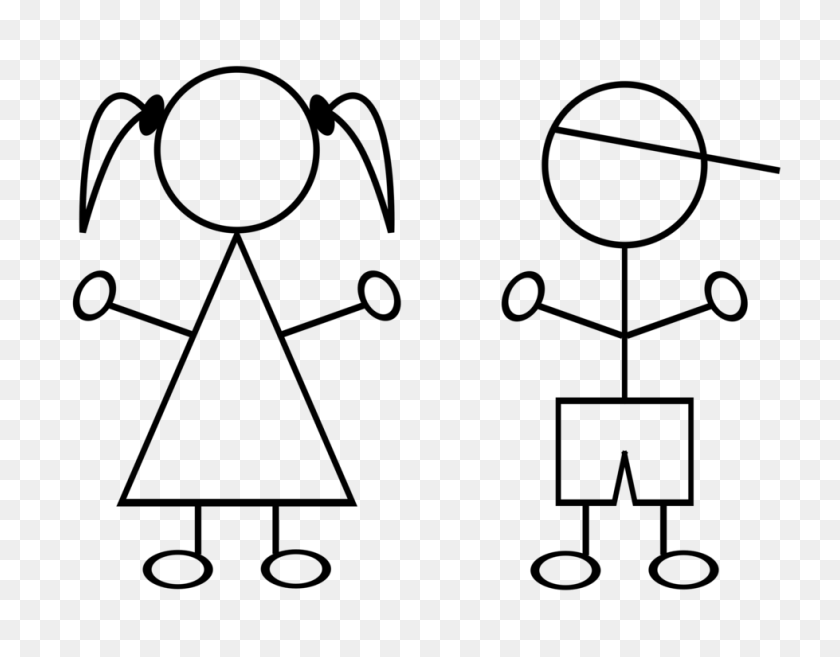 979x750 Stick Figure Drawing Child Female Girl - Stick Figure Family Clip Art
