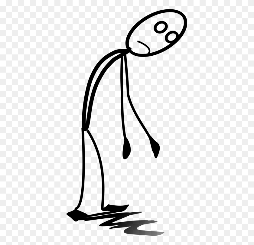 399x750 Stick Figure Feeling Tired Drawing Pencil Line Art - Clarity Clipart