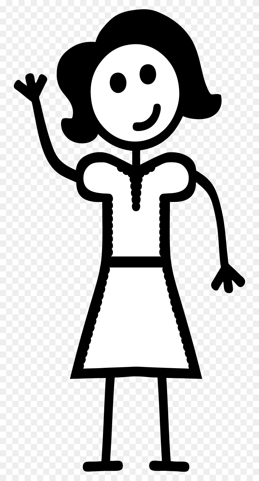 750x1500 Stick Figure Woman Free Download Clip Art - Stick Figure Family Clip Art