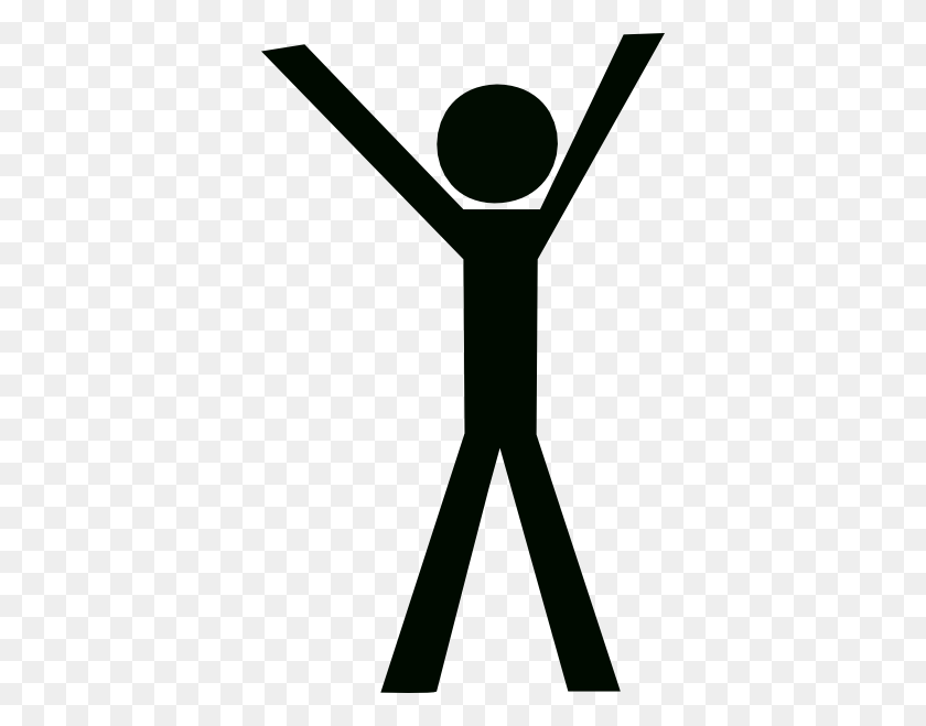 366x599 Stick Guy Hands Up Black Png, Clipart For Web - Hand Clipart Blanco Y Negro