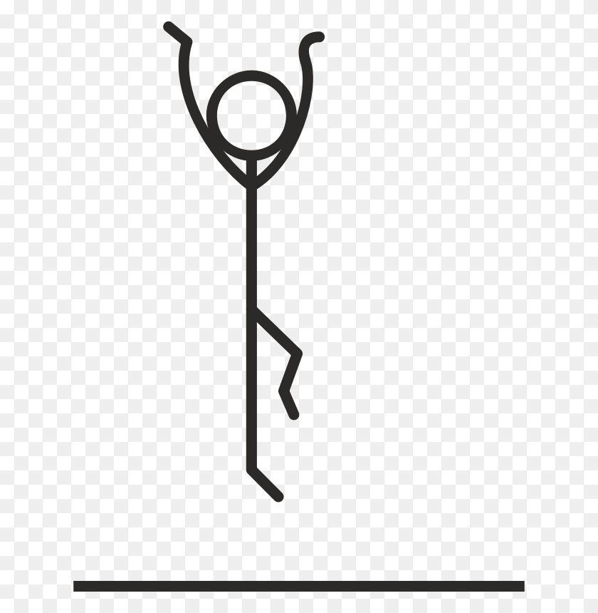 634x800 Stick Man Jumping, French, Saute Ceird - Open Clipart Library