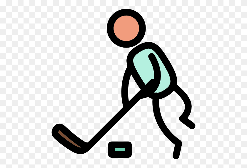 512x512 Stick Man, Puck, Ice Hockey, Player, Sticks, Sports Icon - Hockey Stick And Puck Clipart