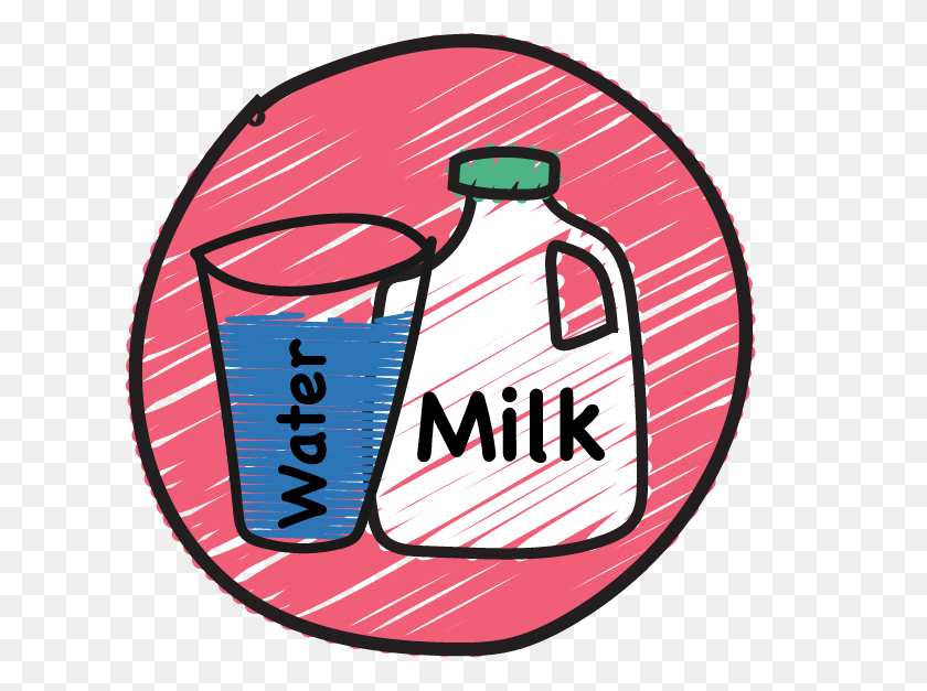 611x567 Придерживайтесь Питьевой Воды И Молока Каждый Ребенок - Банка Для Молока Клипарт