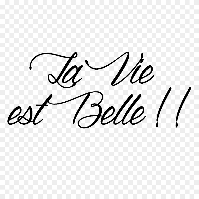 Sticker Citation La Vie Est Belle Jer - Handwriting PNG – Stunning free ...
