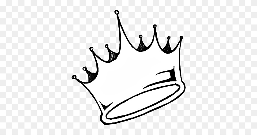 378x381 Sticker Crown Aesthetic Tumblr White Queen King Black - Crown PNG Black And White