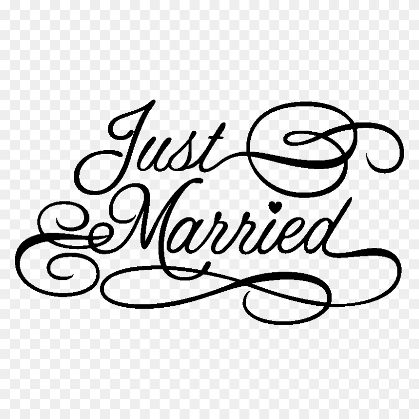 800x800 Sticker Marriage Wall Decal Wedding - Just Married PNG