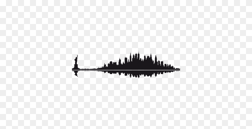 370x370 Наклейка Skyline Нью-Йорк Акриловая Залить Вдохновение - Силуэт Горизонта Города Png