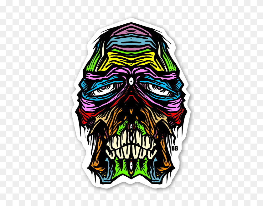 440x600 Stickerapp - Skull Face PNG