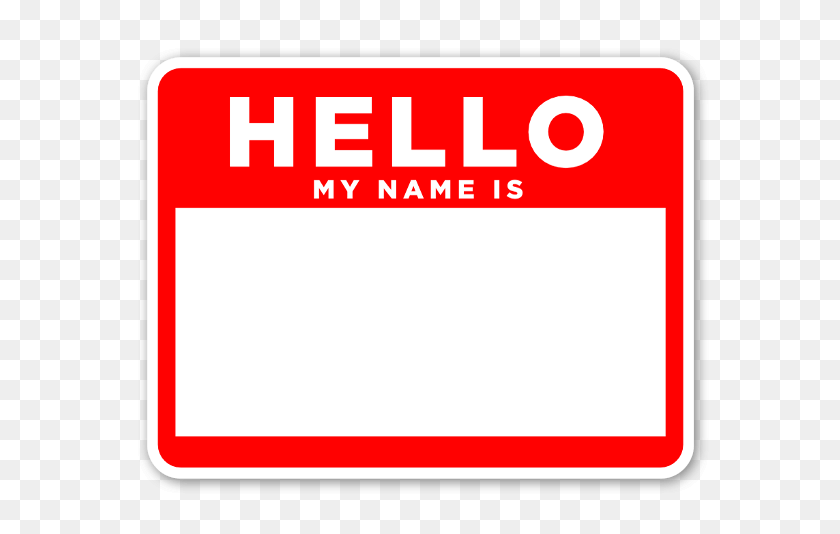600x474 Stickerapp - Hello My Name Is PNG