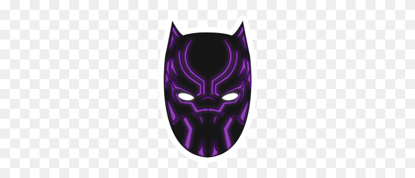 300x300 Stickers - Black Panther Mask PNG