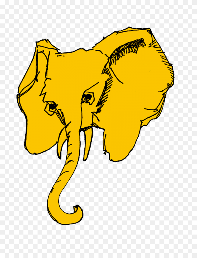 900x1200 Stickers Elephnt Room - Gold Sticker PNG