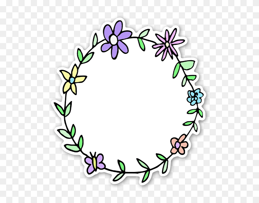 563x600 Stickers Of Flowers - Flower Circle PNG